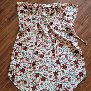 LOFT Floral Tie Blouse